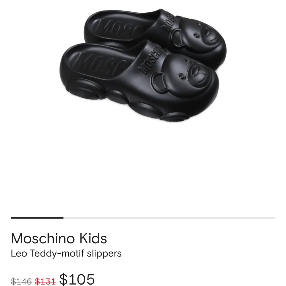 Moschino Black Teddy Face Slippers